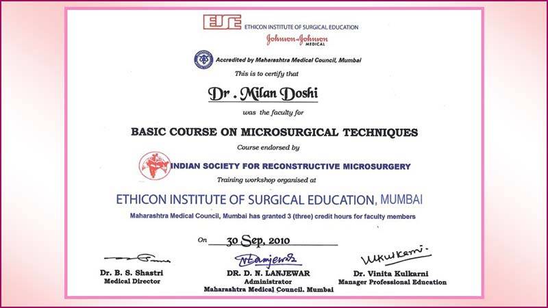 basic-course-on-microsurgical-techniques-dr-milan-doshi-certificate