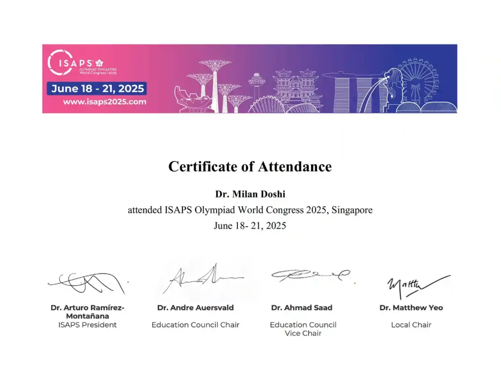 ISAPS 2025 ATTENDANCE Dr Milan Doshi