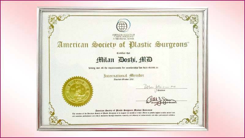 ASPS-dr-milan-doshi-membership-certificate