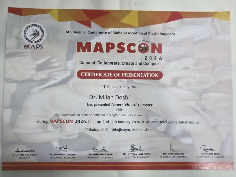 Cosmetic Surgeon 20 Mapscon Certificate of Presentation